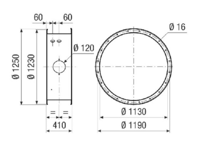 Dimensional drawing Maico GVI 112 Accessory for ventilator