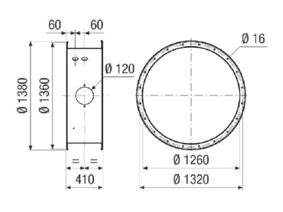 Dimensional drawing Maico GVI 125 Accessory for ventilator