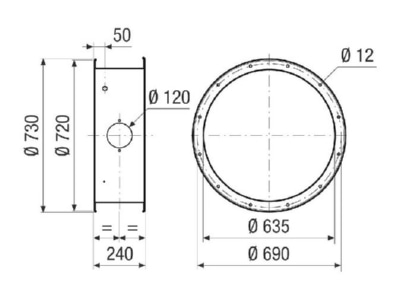 Dimensional drawing Maico GVI 63 Accessory for ventilator