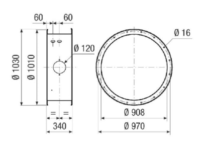 Dimensional drawing Maico GVI 90 Accessory for ventilator