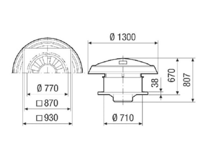 Dimensional drawing Maico KIT DAD 71 Accessory for ventilator