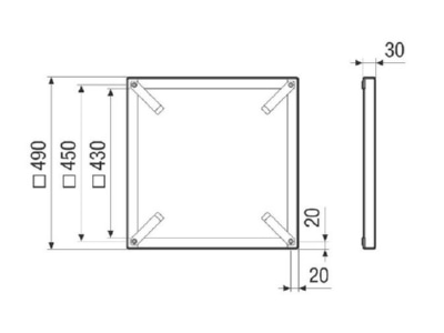 Dimensional drawing Maico MRI 35 Accessory for ventilator