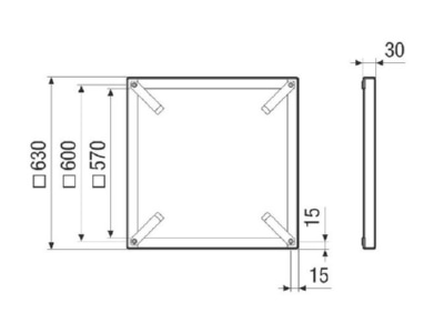 Dimensional drawing Maico MRI 40 45 Accessory for ventilator