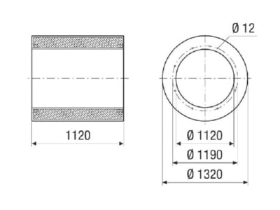 Dimensional drawing Maico RSI 112 1000 Sound absorber rectangular air duct