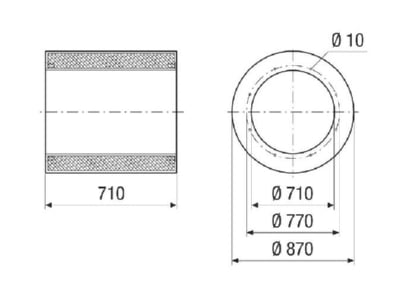 Dimensional drawing Maico RSI 71 1000 Sound absorber rectangular air duct