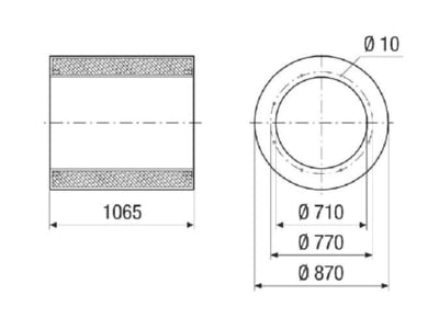 Dimensional drawing Maico RSI 71 1500 Sound absorber rectangular air duct