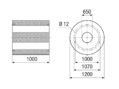 Dimensional drawing Maico RSKI 100 1000 Sound absorber rectangular air duct