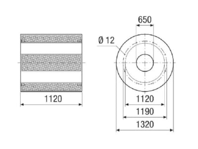 Dimensional drawing Maico RSKI 112 1000 Sound absorber rectangular air duct