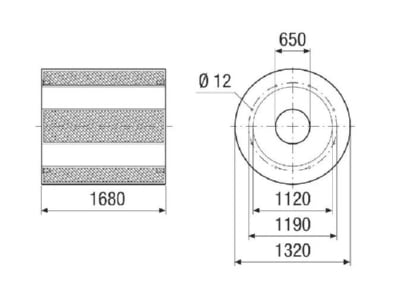 Dimensional drawing Maico RSKI 112 1500 Sound absorber rectangular air duct