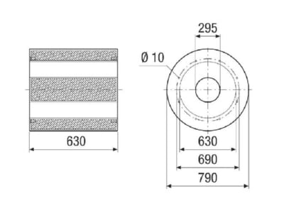 Dimensional drawing Maico RSKI 63 1000 Sound absorber rectangular air duct