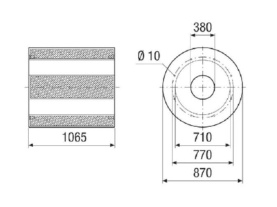 Dimensional drawing Maico RSKI 71 1500 Sound absorber rectangular air duct