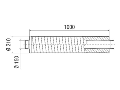 Dimensional drawing Maico RSR 15 1 Sound absorber  around air duct