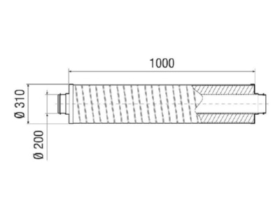 Dimensional drawing Maico RSR 20 50 1 Sound absorber  around air duct