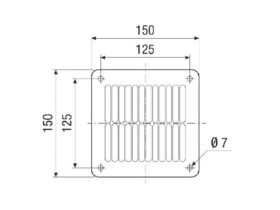 Dimensional drawing Maico SGAI 12 Protective grille for ventilator