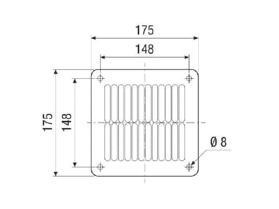 Dimensional drawing Maico SGAI 14 Protective grille for ventilator