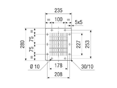 Dimensional drawing Maico SGAI GR 25 Protective grille for ventilator