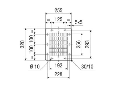 Dimensional drawing Maico SGAI GR 28 Protective grille for ventilator