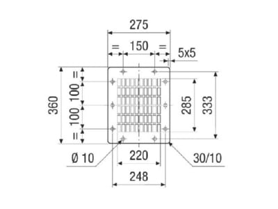 Dimensional drawing Maico SGAI GR 31 Protective grille for ventilator