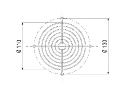 Dimensional drawing Maico SGEI 10 Protective grille for ventilator