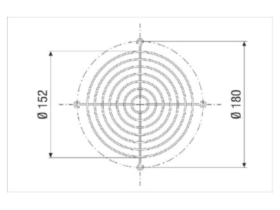 Dimensional drawing Maico SGEI 14 Protective grille for ventilator