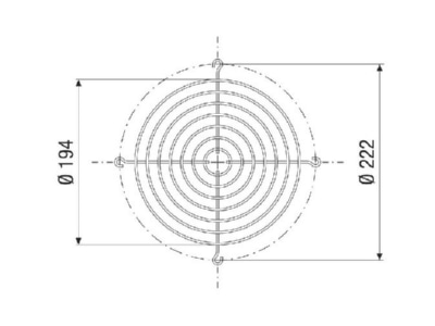 Dimensional drawing Maico SGEI 16 18 Protective grille for ventilator