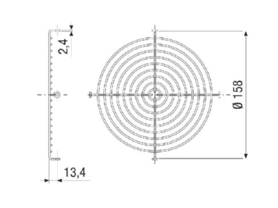 Dimensional drawing Maico SGEI K 20 Protective grille for ventilator