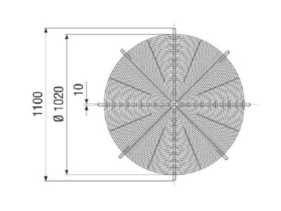 Dimensional drawing Maico SGRI 100 Protective grille for ventilator