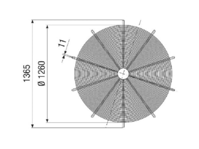 Dimensional drawing Maico SGRI 125 Protective grille for ventilator