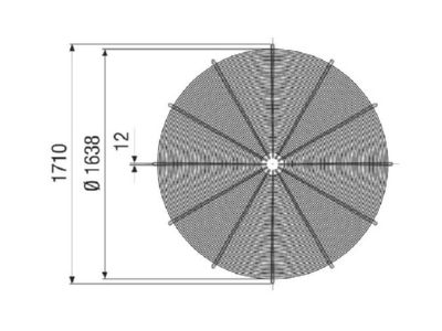 Dimensional drawing Maico SGRI 160 Protective grille for ventilator