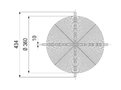 Dimensional drawing Maico SGRI 35 Protective grille for ventilator