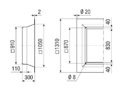 Dimensional drawing Maico SOFI 80 90 Accessory for ventilator