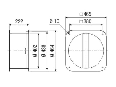 Dimensional drawing Maico VKRI 35 Faade louver