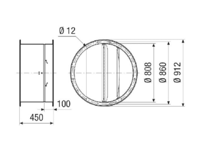 Dimensional drawing Maico VKRI R 80 Faade louver