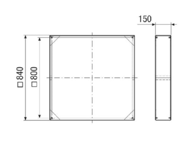 Dimensional drawing Maico VRI 71 for ventilator