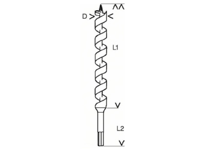 Dimensional drawing Bosch Power Tools 2 608 597 635 Hexagon holder drill 25x235mm