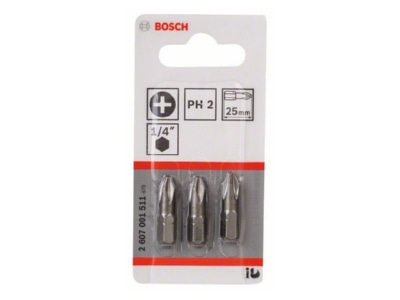 Produktbild 1 Bosch Power Tools 2 607 001 511  VE3  Kreuzschlitz Bit PH Gr 2 XH 25mm 2 607 001 511  Inhalt  3 
