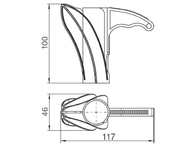 Dimensional drawing 1 OBO HAT30 Pressing multi purpose tool
