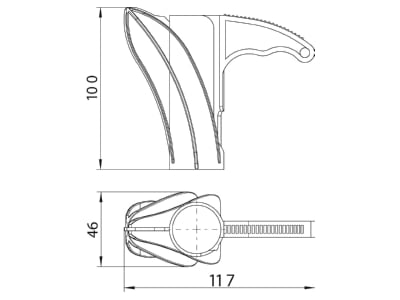 Dimensional drawing 2 OBO HAT30 Pressing multi purpose tool