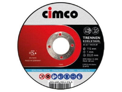 Product image 1 Cimco 206840  VE10  Cutting disc set 206840  quantity  10 
