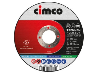 Product image 1 Cimco 206844  VE10  Cutting disc set 206844  quantity  10 
