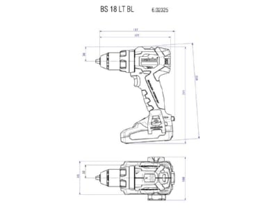 Dimensional drawing Metabowerke 2 9 318VBSLTBLSSWLT Tool set