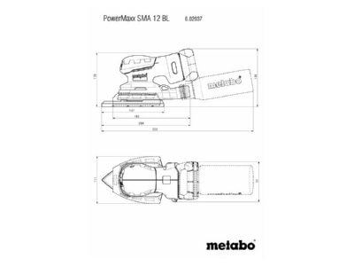 Mazeichnung Metabowerke 602037840 Akku Multischleifer