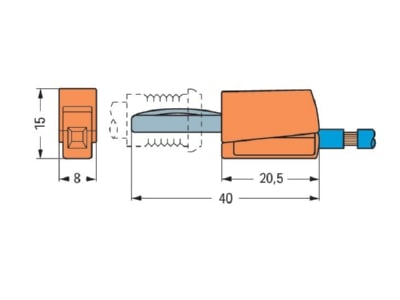 Dimensional drawing WAGO 215 212 Test plug terminal block