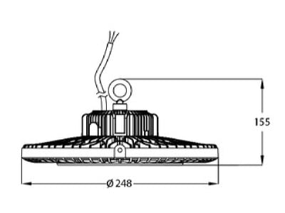 Dimensional drawing Nobile 1740461611 High bay luminaire 1x40W IP65