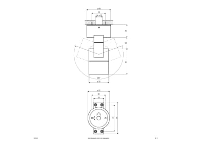 Mazeichnung EVN 635001 Deckenanbau Spot GU10 IP54 weiss