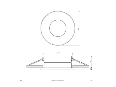 Dimensional drawing EVN 650010 Downlight spot floodlight 1x0   50W