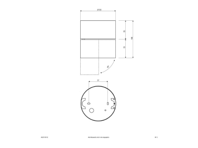 Dimensional drawing EVN AS20130102 Downlight spot floodlight
