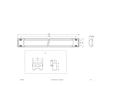 Dimensional drawing EVN L15003540W Strip Light LED not exchangeable
