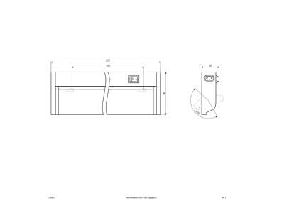 Dimensional drawing EVN LS5802 Strip Light LED not exchangeable