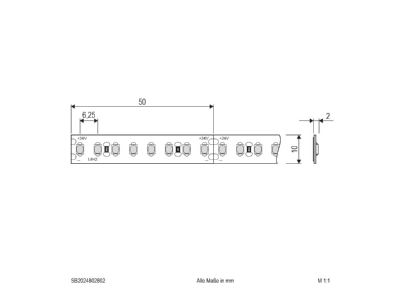 Dimensional drawing EVN SB2024802802 Light ribbon  hose  strip
